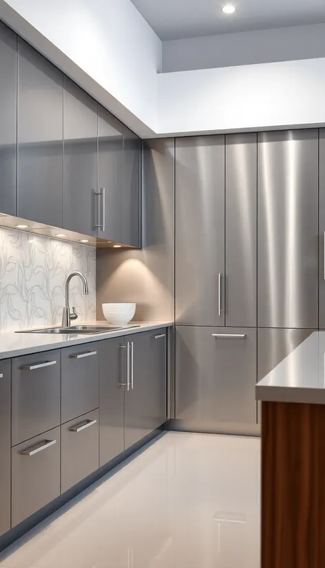 stainless steel kitchen cabinets