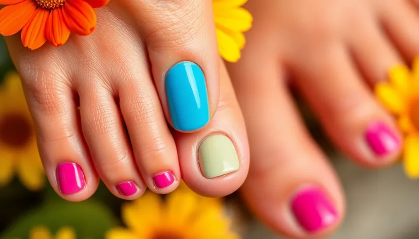 summer nail art toes