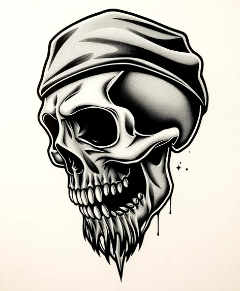 gangster skull drawing