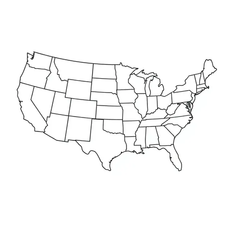 america map black and