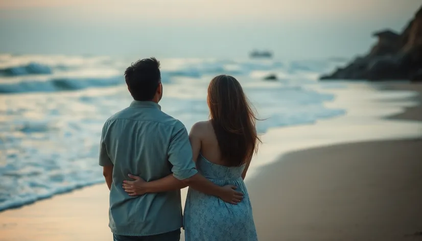 cute couple beach