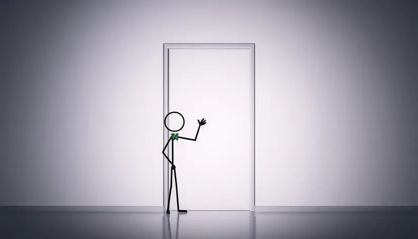 stick figure cautiously opening