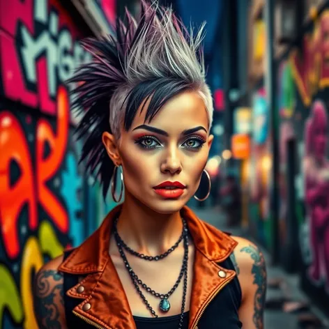 woman mohawk hair