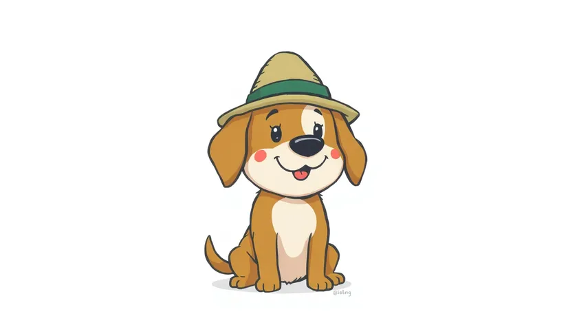 dog with a hat