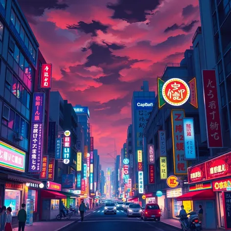 aesthetic anime city background