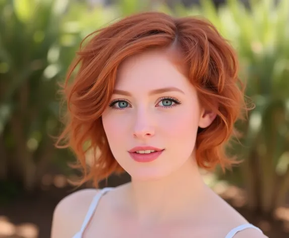 short wavy red hair