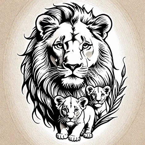 lion and cub tattoo