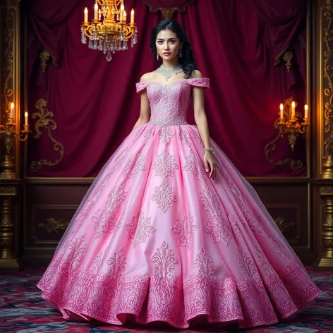 pink ball gown