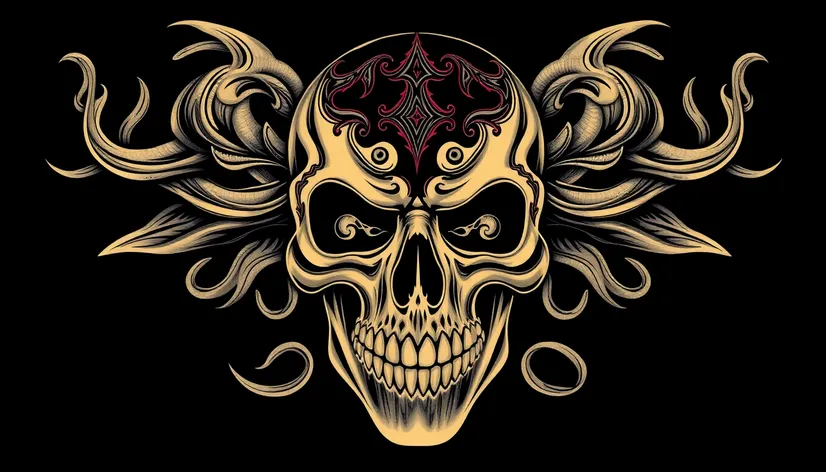 skull drawing tattoo