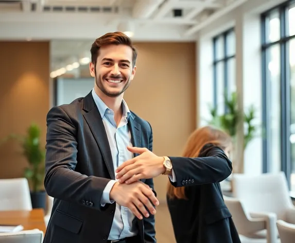 shaking hands with realtor