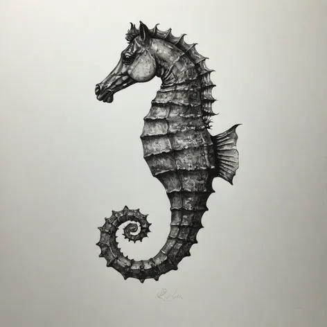 sea horse drawing