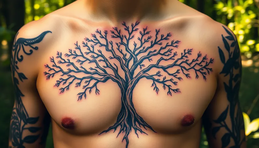 chest tree tattoos