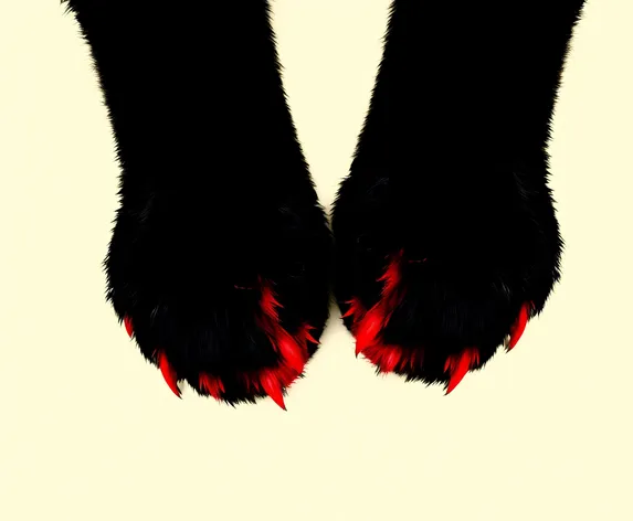 blacck and red paws