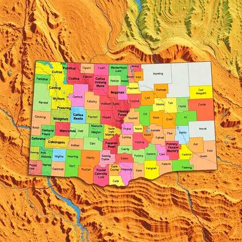 map of wyoming with