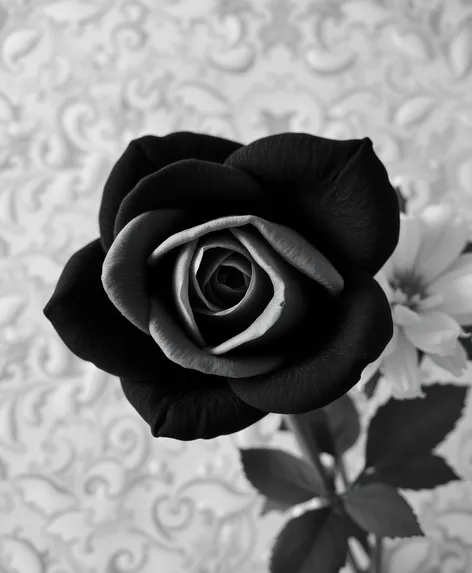 black and white rose