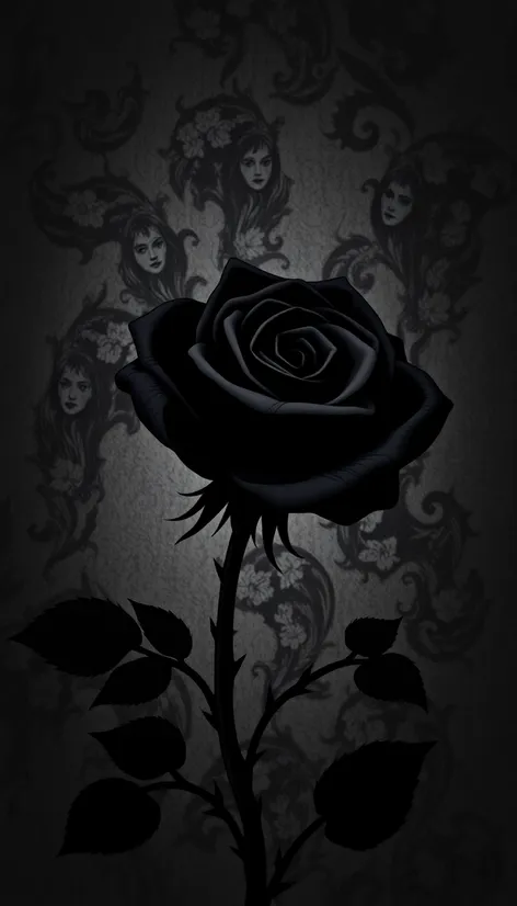 black rose vector