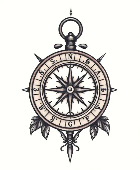 female compass tattoo