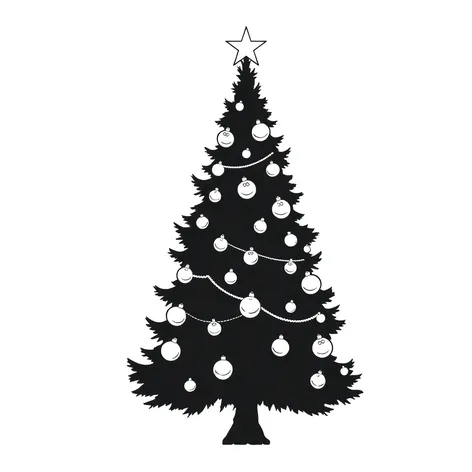 christmas tree clipart black