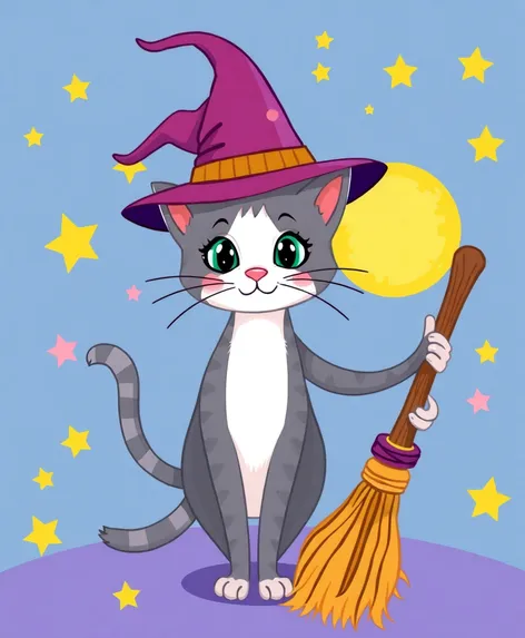 cat witch cartoon