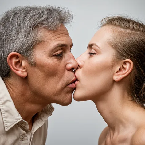 Both people kiss