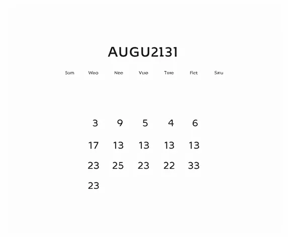 august 2023 calendar printable