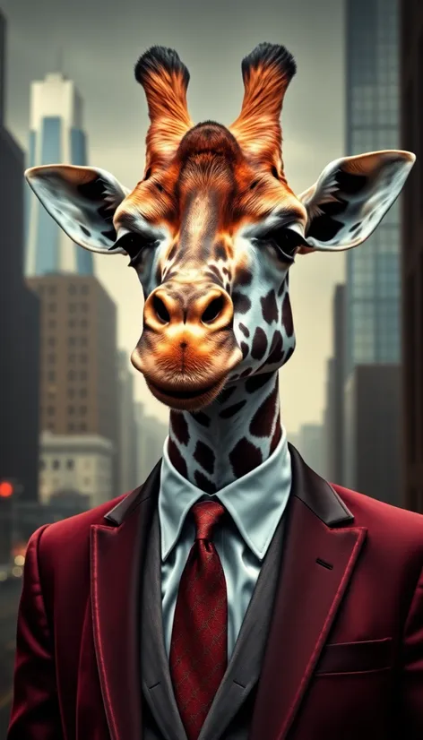 giraffe wearing a suit