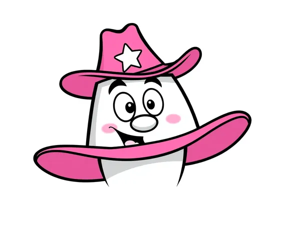 pink cowboy hat cartoon