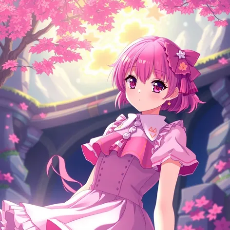 anime girl pink