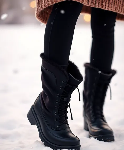 black snow boots