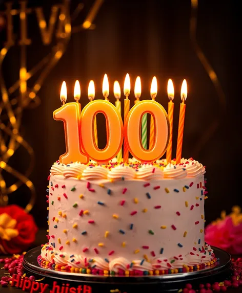 cake with 100 candles