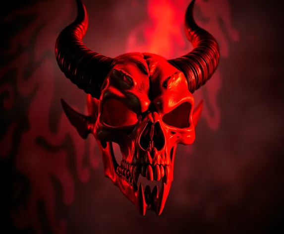 devil skull with horns