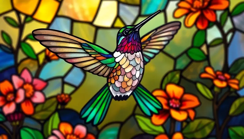 stained glass hummingbird