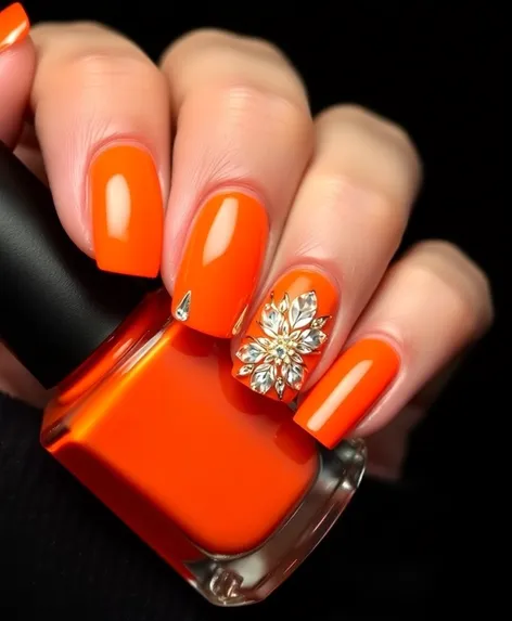 orange nail art