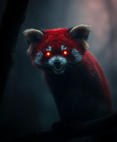 creepy red panda standing