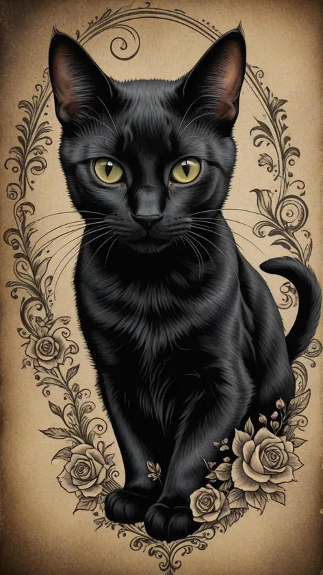 black cat tattoo