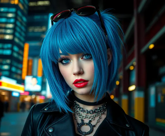 blue hair femboy