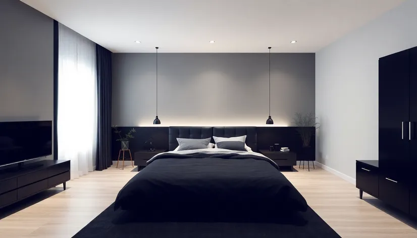 modern simple bedrooms black