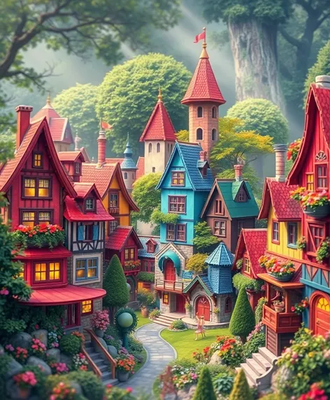 cozy fantasy village desktop