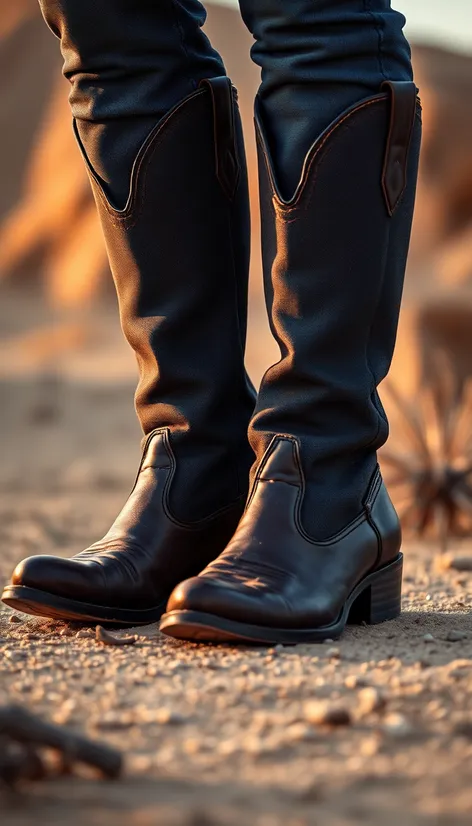 denim cowboy boots