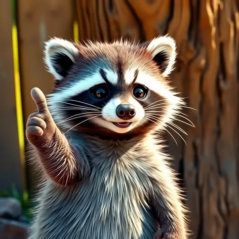 raccoon thumbs up