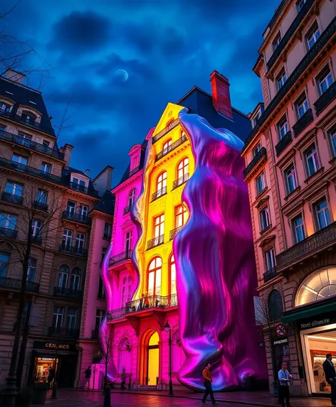 melting building in paris