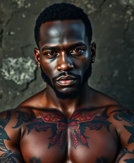 black male with tattoos