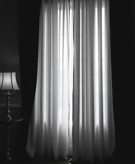 black and white drapes