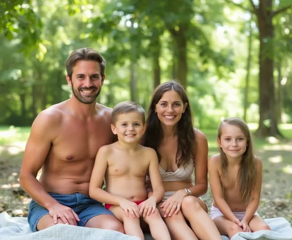 naturist family photo