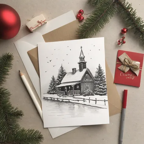 christmas card drawing