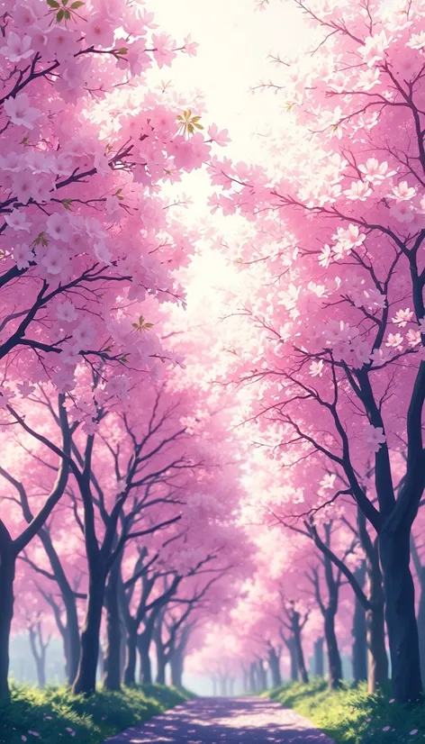 anime sakura trees