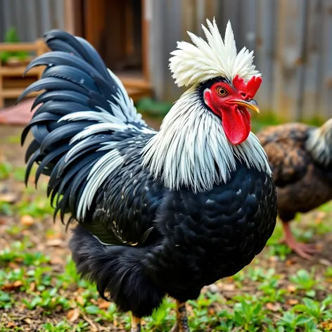 white crested black polish