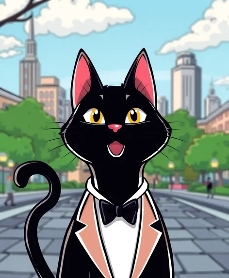 cartoon tuxedo cat