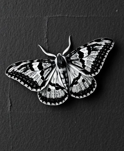 black and white moth