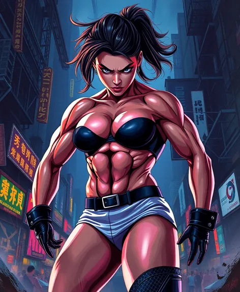 muscle-bound woman